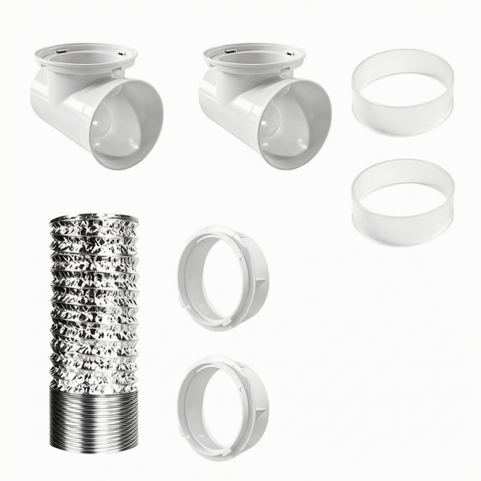 Baoblaze Kit Conexión para Tubería Secadora con Codo y Corrugada Metal para Evacuar Caliente Manera Eficiente en Espacios Reducidos, Estilo C
