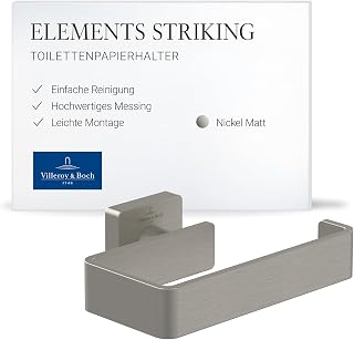Villeroy & Boch Elements Striking Toilettenpapierhalter, eckig – Nickel
