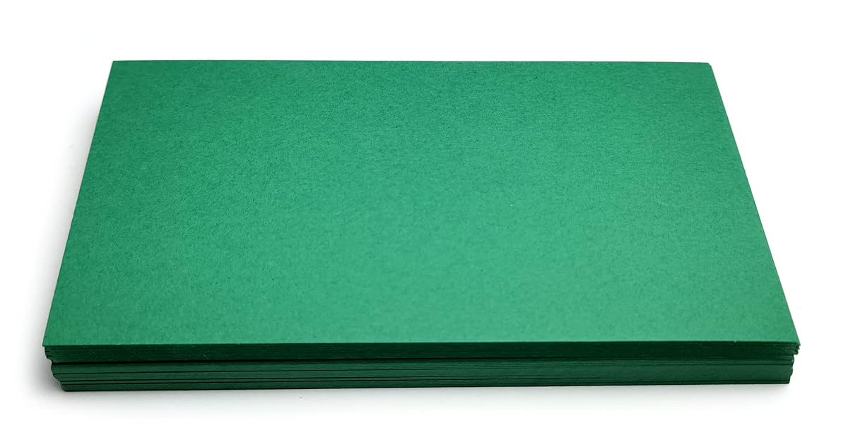 PPAPPAPPIYO 3x5 Colored Index Cards, 50 Pack 180gsm (Green)