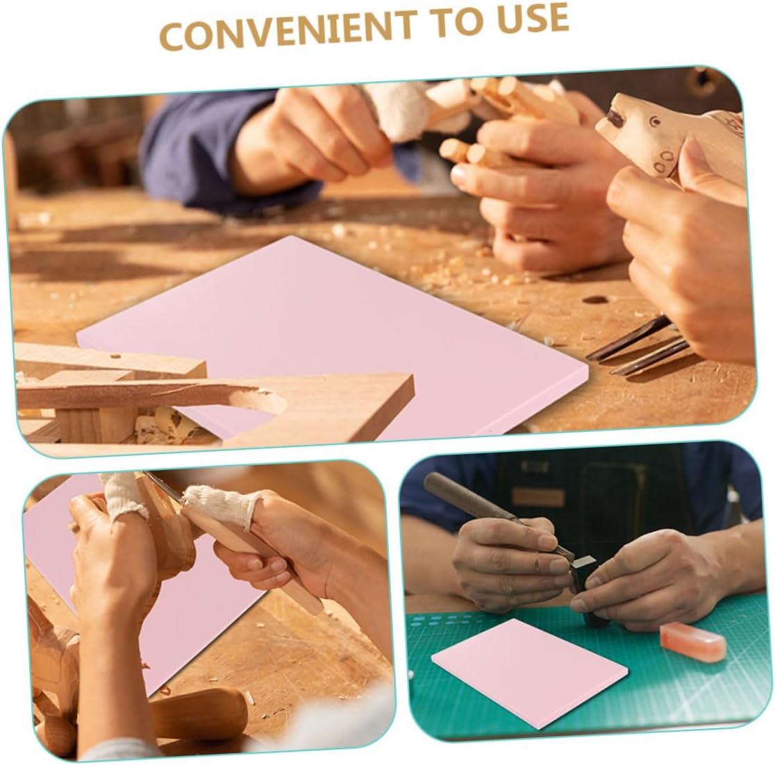 Gadpiparty 4pcs DIY Carving Rubber Blocks Flexible Rubber Stamps for Craft Projects Easy to Engrave for School and Home Use