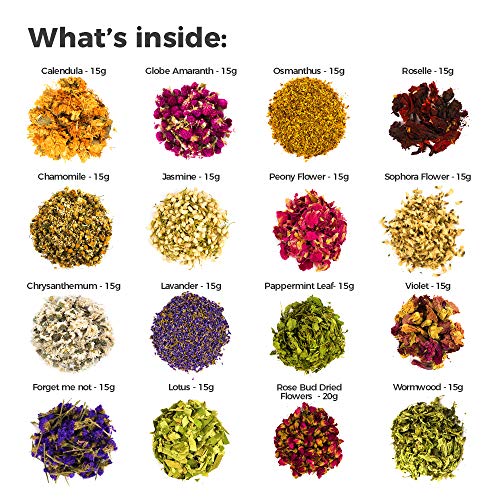 image for Decopom Dried Flowers and Herbs Accessories Decorations -16 Bags Set D