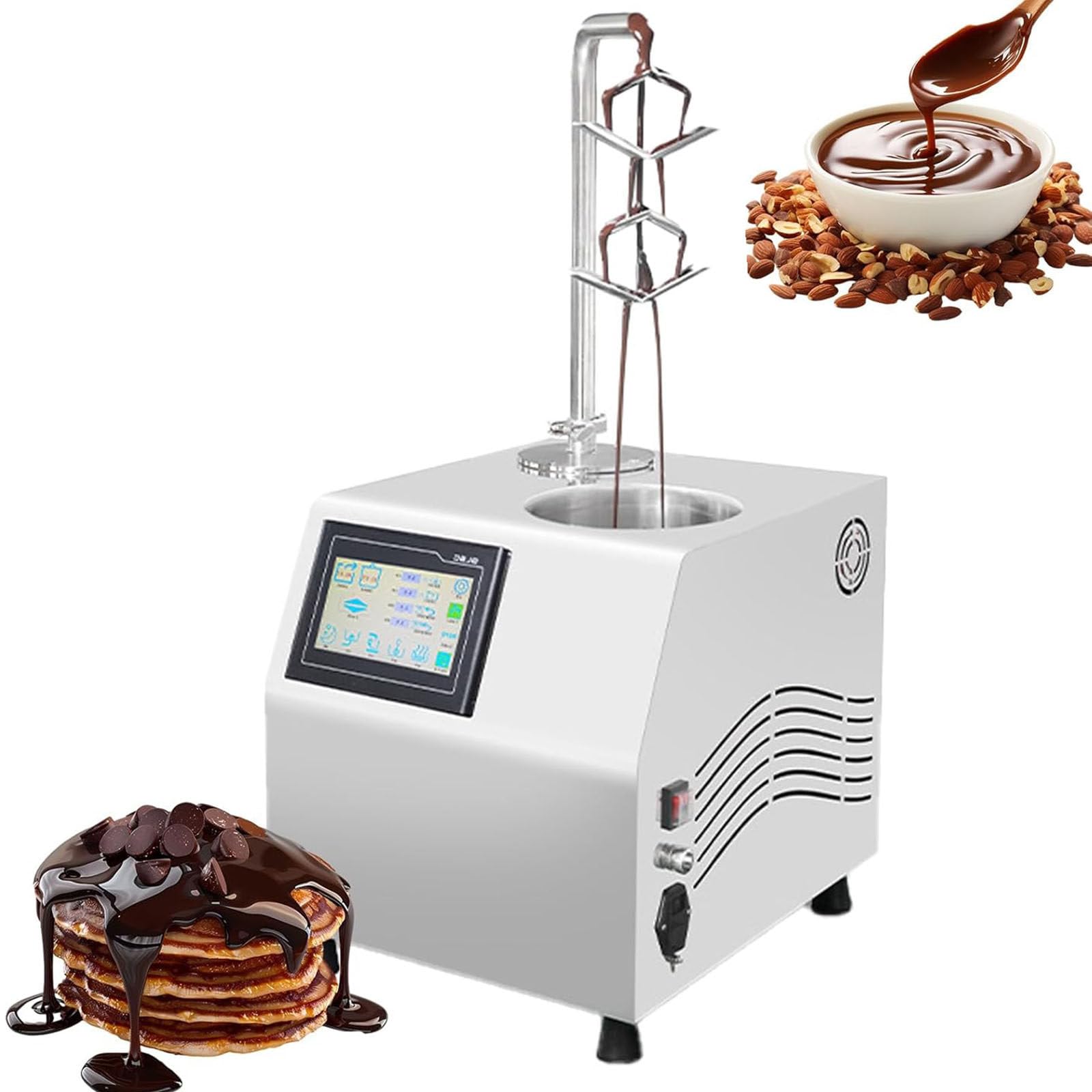 Máquina eléctrica de fondue de fuente de chocolate comercial, temperatura ajustable para fiestas, bodas, bufés