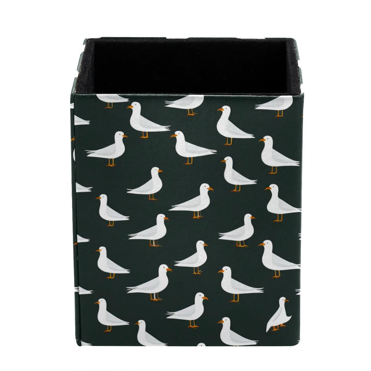 HEOEH Birds Pen Holder Pen Pot, Square Pencil Cup for Desk