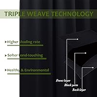 Vista 3 de NICETOWN Room Separating Divider, Room Divider Curtain Screen Partition, Function Thermal Blackout Patio Door Panel, Sliding Door Insulated Curtain