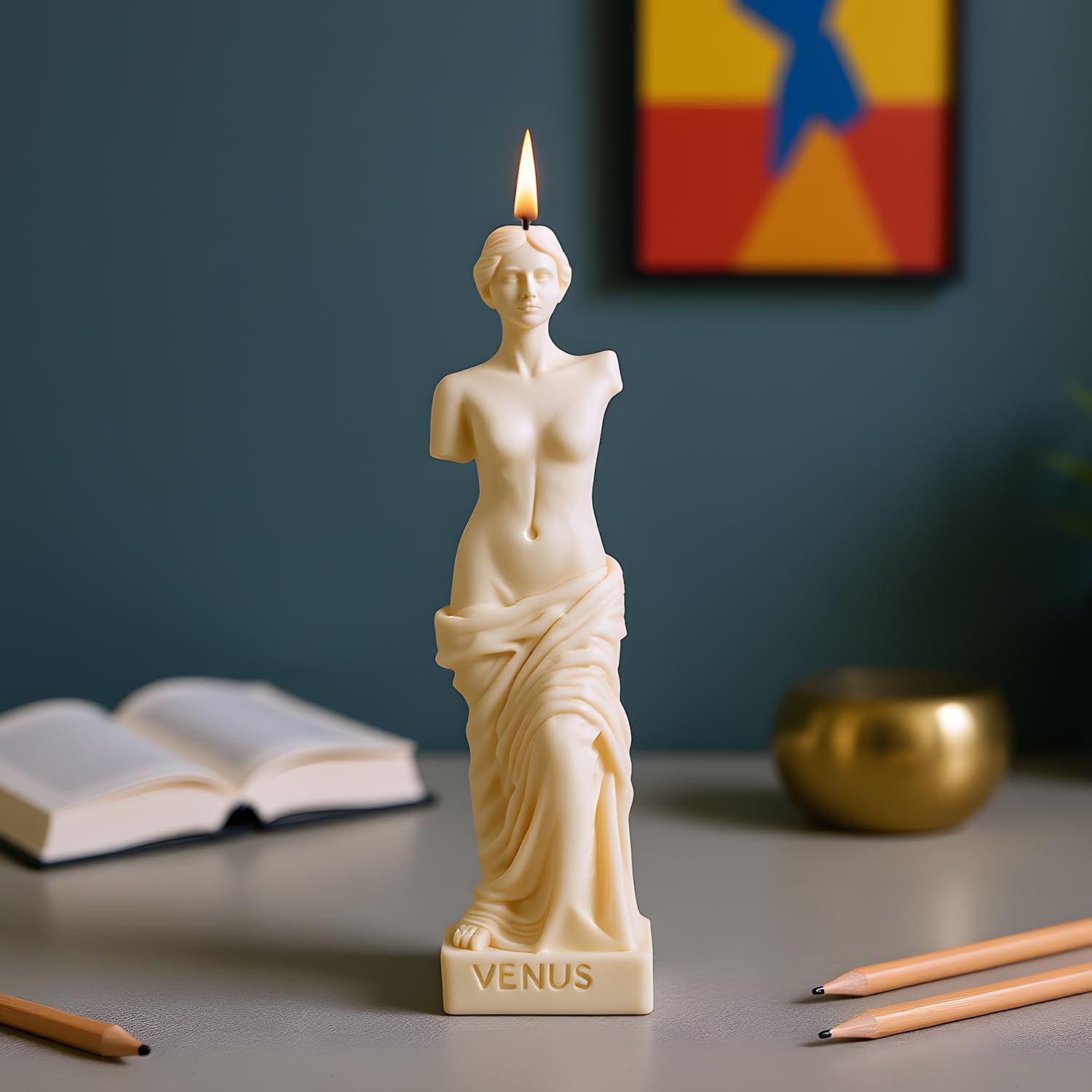 Venus Candle Molds Venus Goddess Portrait Ancient Roman Candle Silicone Mold for Candles Making Home Decorate Aromatherapy Gypsum Candles Clay Craft