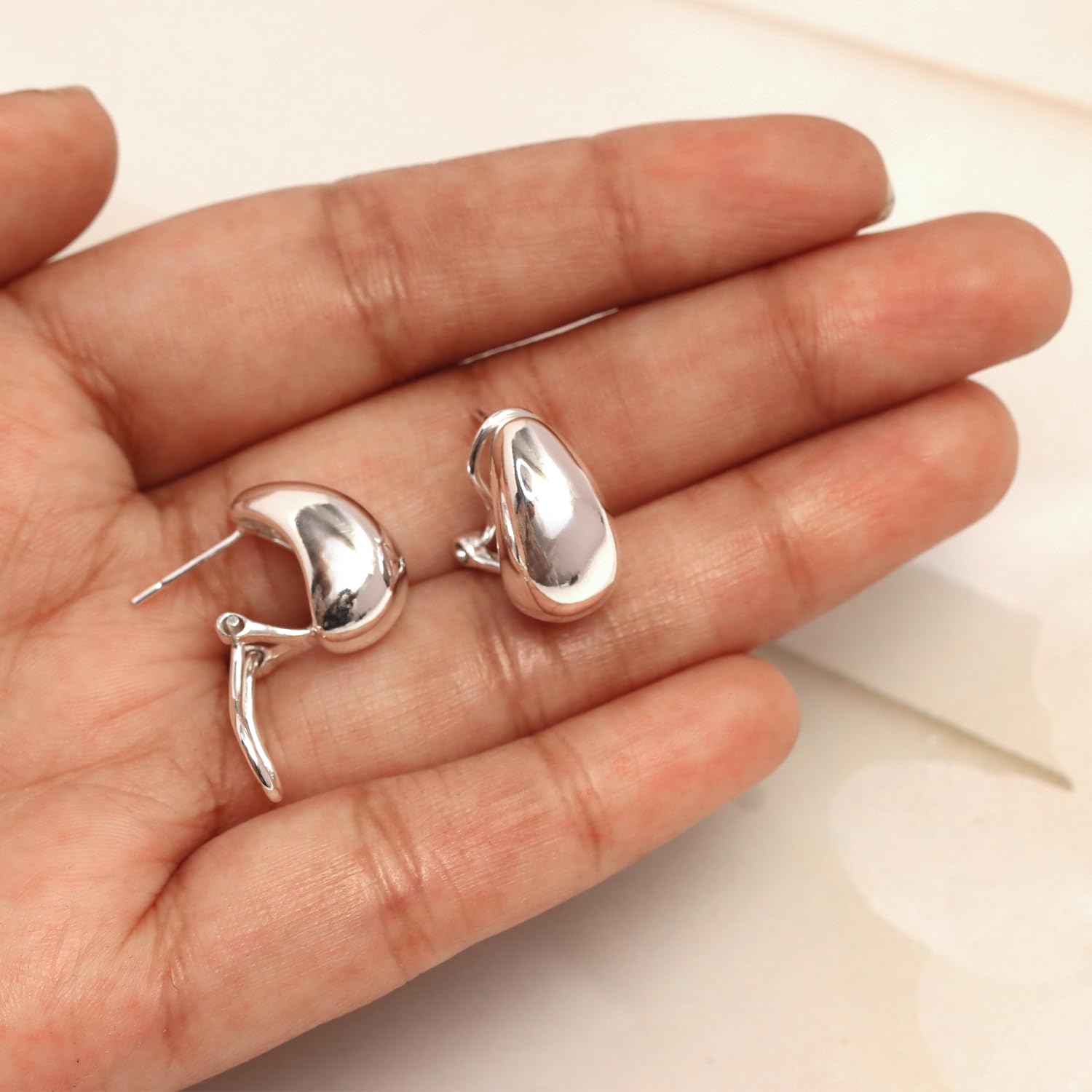 LeCalla Ohrringe für Damen, Teenager, Sterlingsilber, groß, Omega-Rückseite