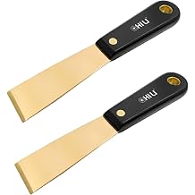 CHILI Tools 2PC. 1-1/4" Brass Putty Knife With Nylon Handle, Non-Scratch, Non-Spark, Magnetic, Made in Taiwan