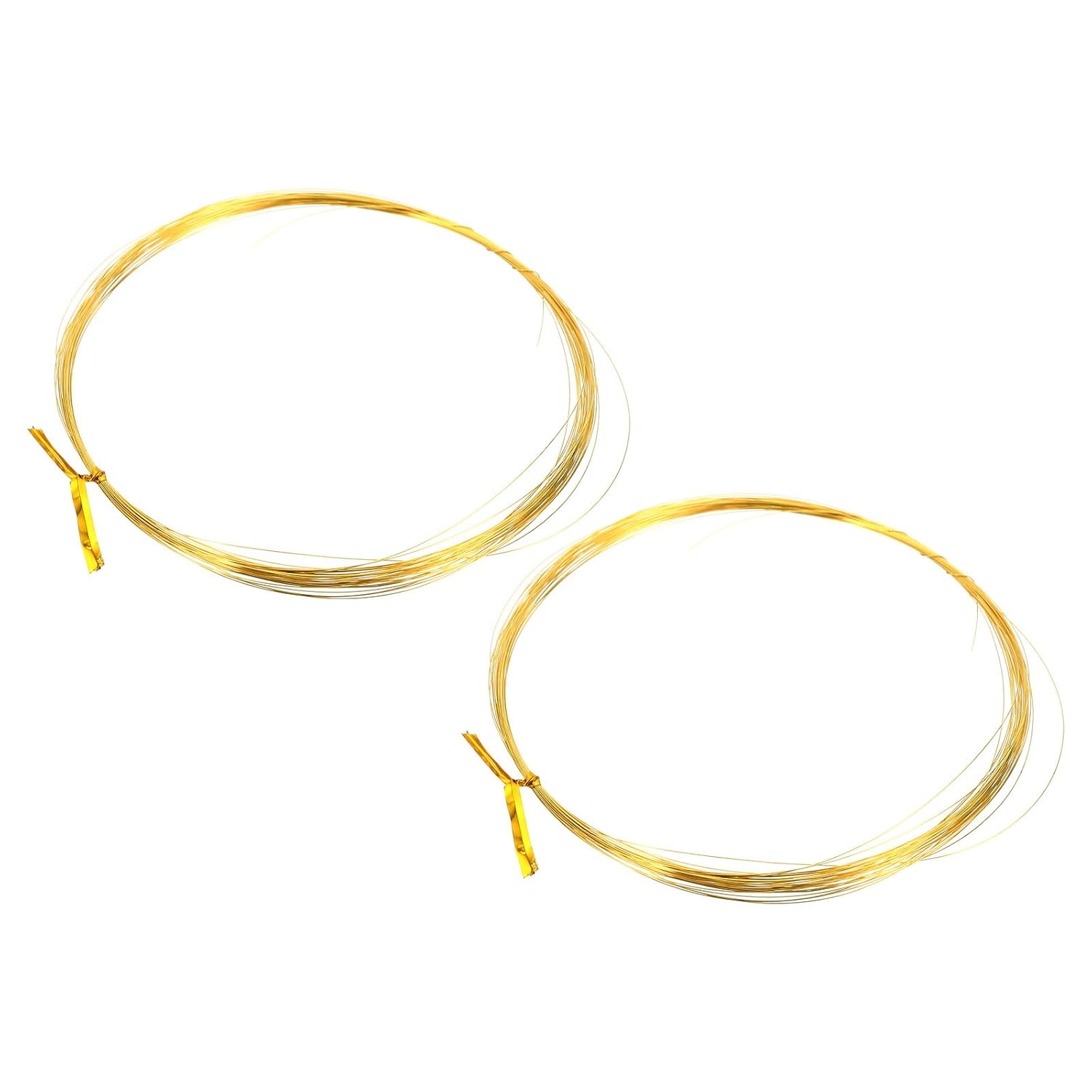 Half Hard Brass Wire, 2Pcs 32Gauge/0.2mm Diameter 10m/32.8ft Pure Craft Wire for Jewelry Making Beading Garden Plants