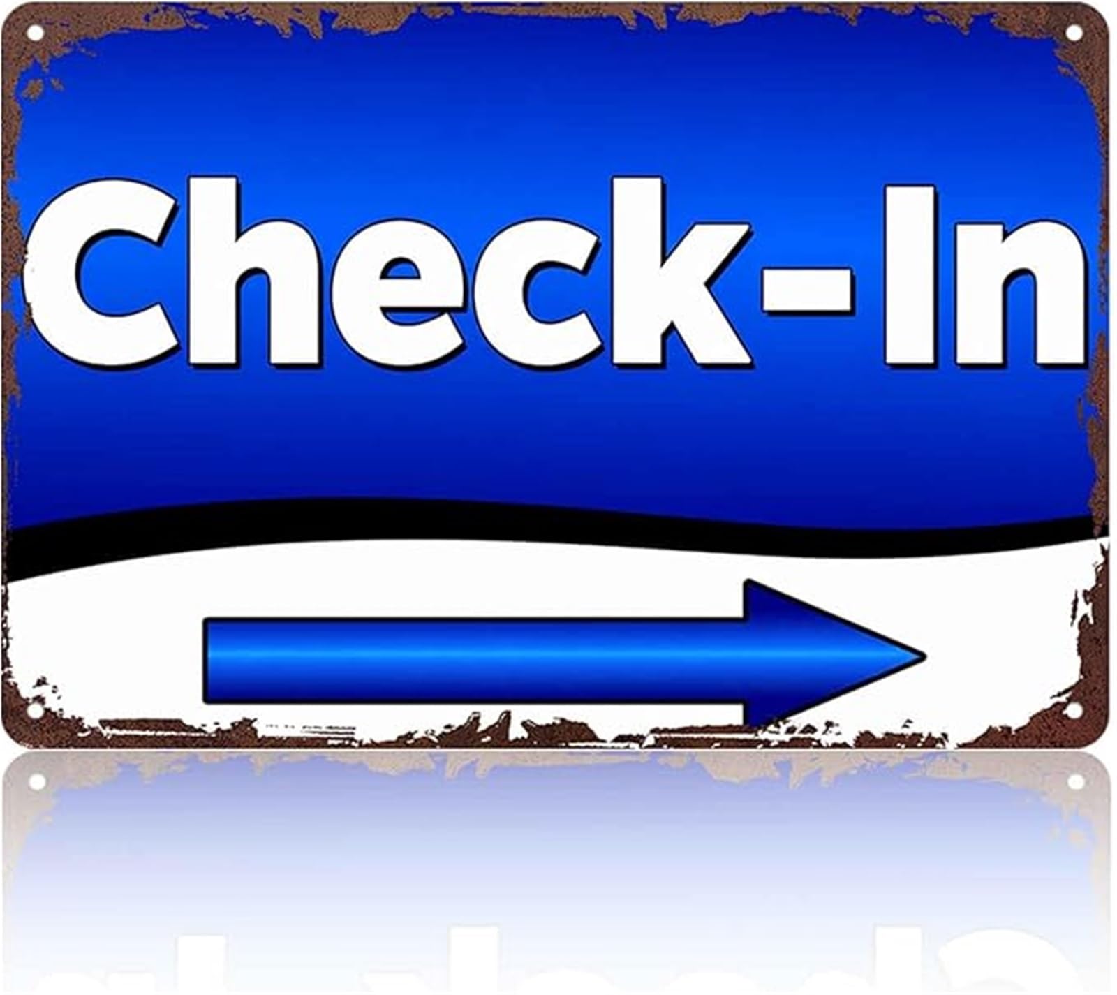 AUOQKQUT Aluminum Arrow Direction Sign for Check In Desk Wall Decor in Cafe Restaurant 8 X 12 in