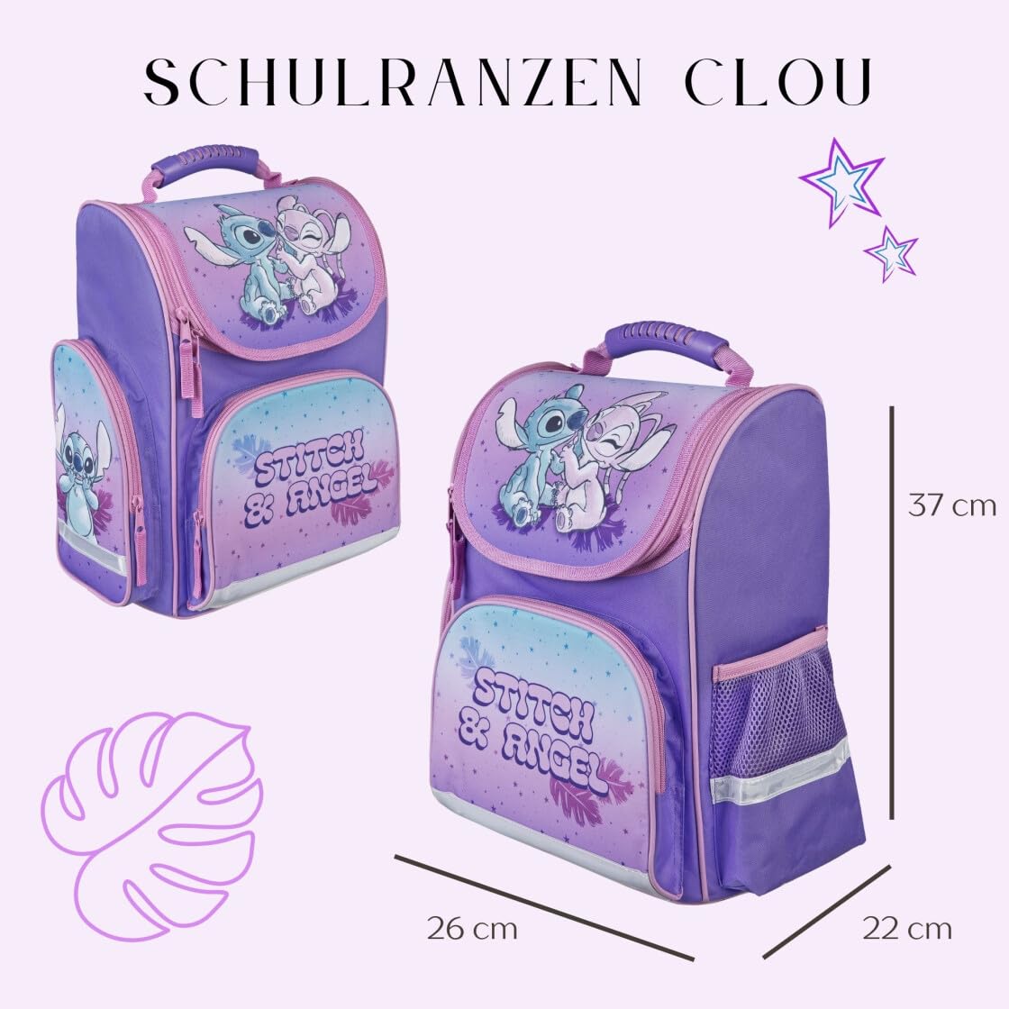 Undercover Disney Lilo & Stitch - Mochila escolar para niña (1ª clase, contenido personalizado con nombre)