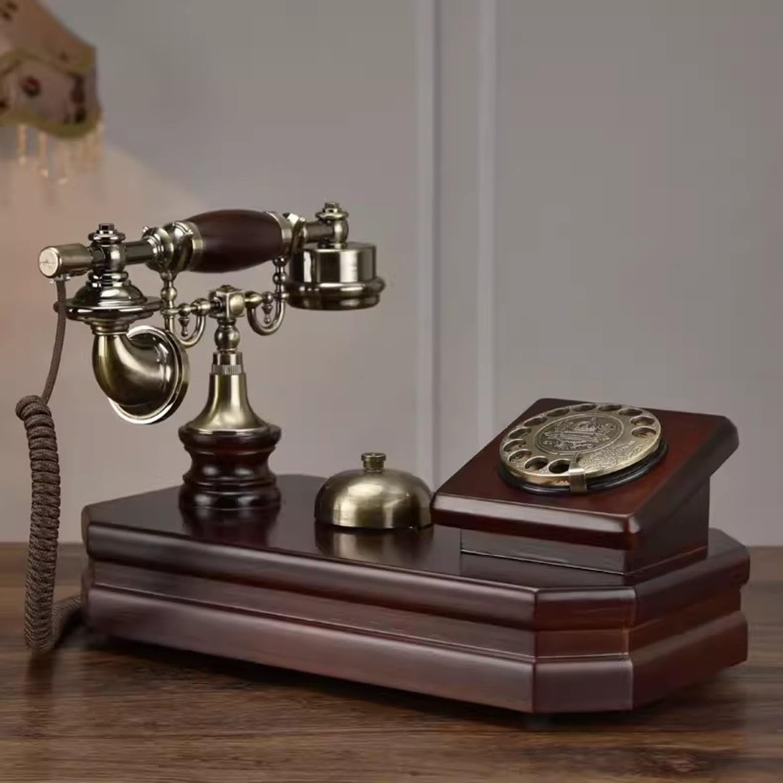Telefon obrotowy Analogowy telefon stacjonarny Telefon przewodowy na biurko Klasyczna dekoracja retro Telefon domowy/biurowy