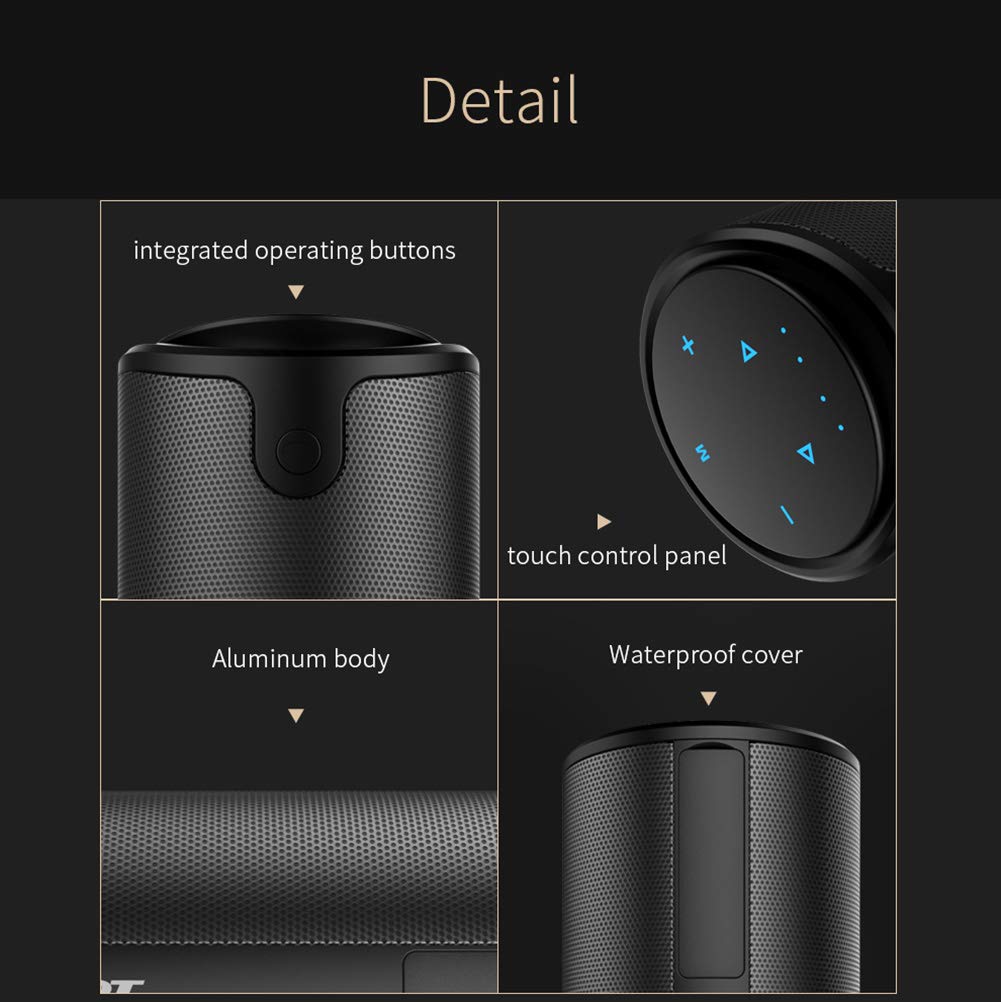 Altavoz Bluetooth Inalámbrico Portátil con Cubierta De Silicona, Admite Reproducción De Música con Tarjeta TF Y Salida De Alimentación USB De 5V,Rojo