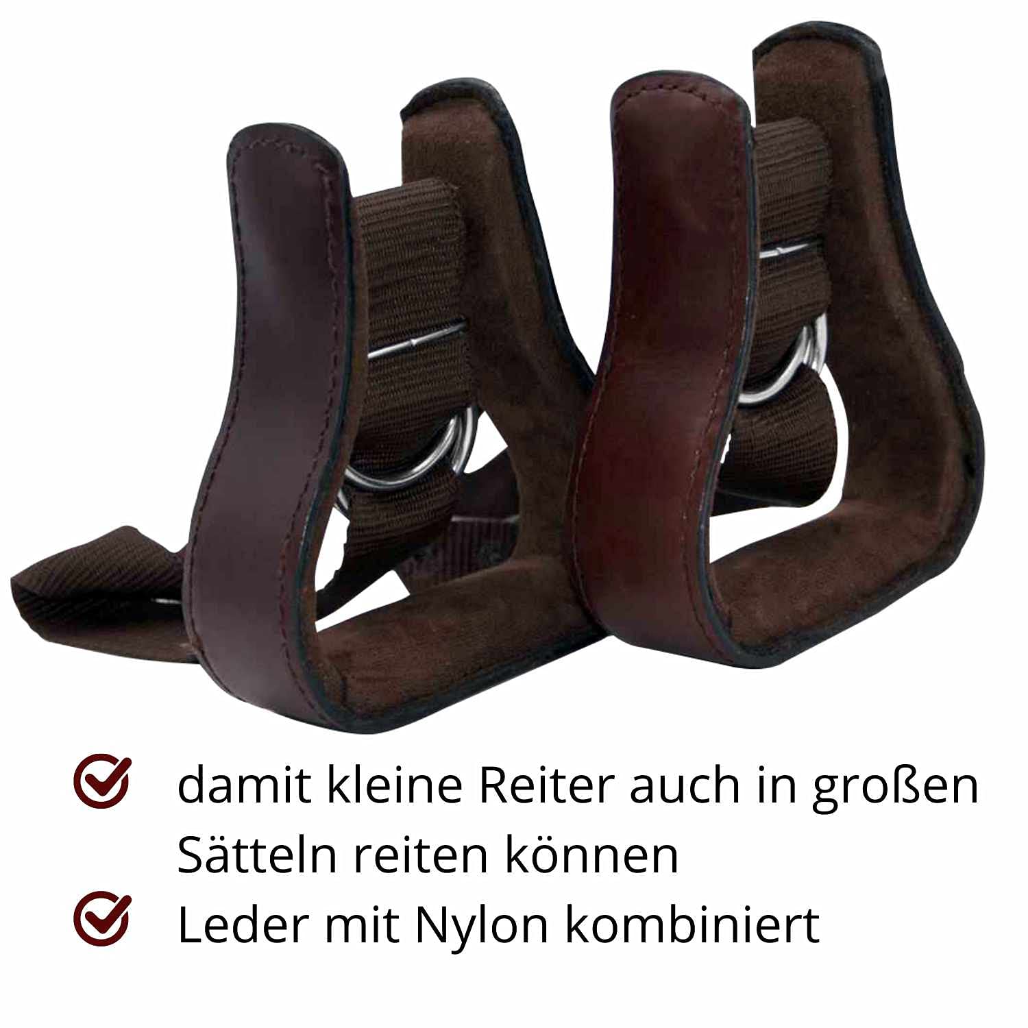 AMKA Western Set di staffe Comfort per sella western anche per cavalli in legno