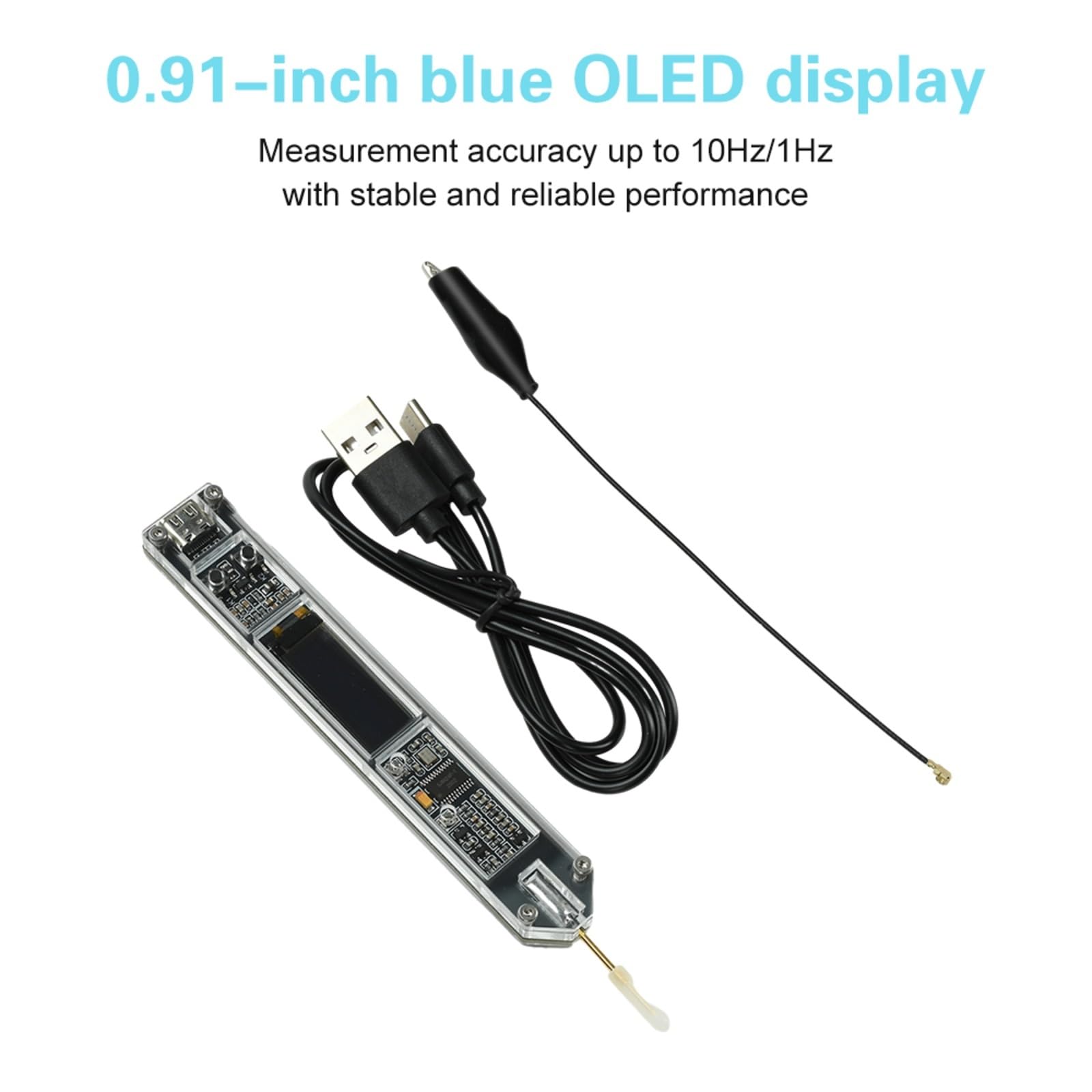 Frequenzzähler, 200Hz~100MHz Frequenztester, 0,91-Zoll-OLED-Display, Typ-C