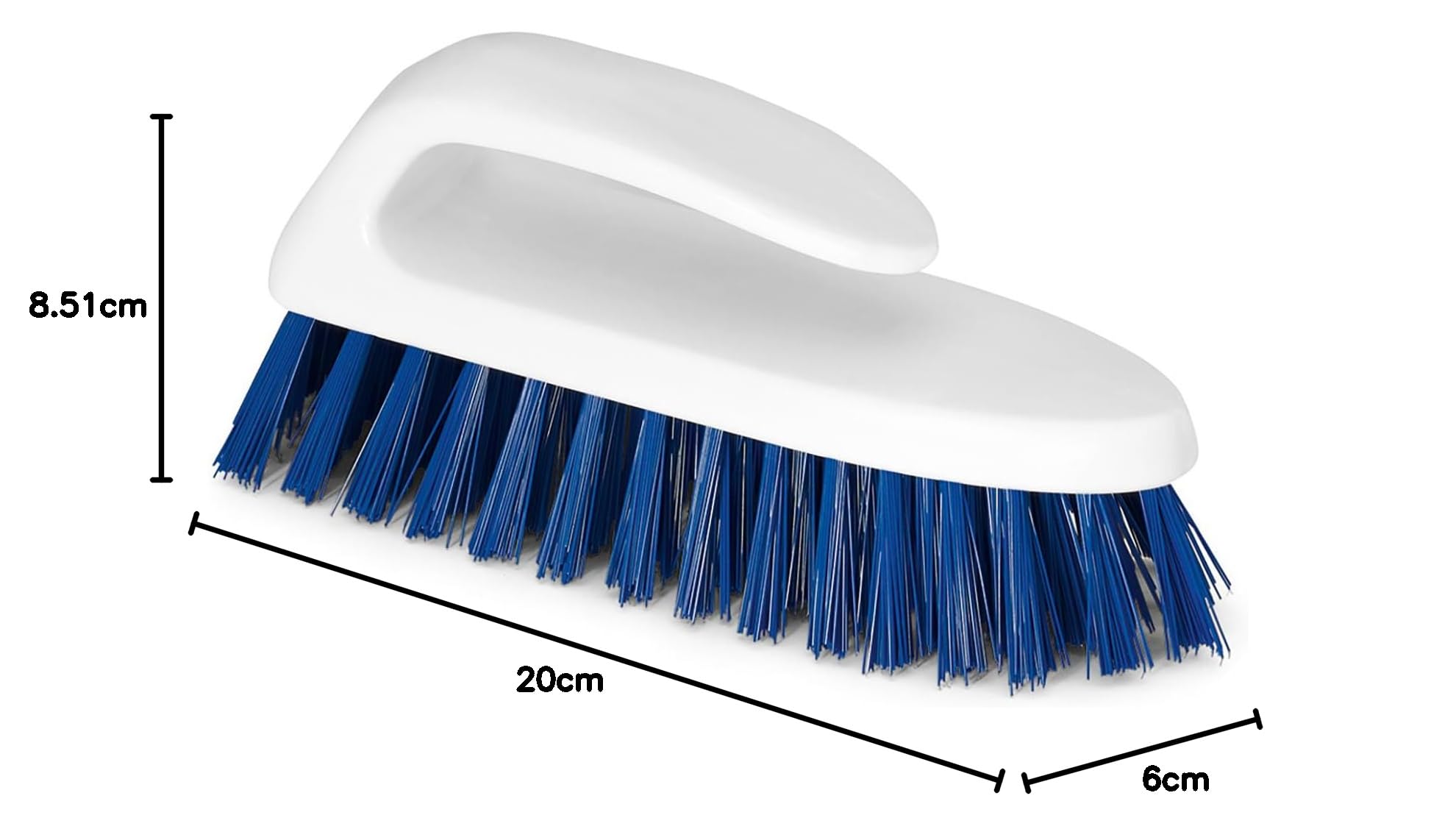 La Briantina Spazzola Multiuso per Pulizie con Impugnatura Ergonomica, Fibre PBT Alta Qualità, Sterilizzabile, Lunghezza 18 cm, Colore Blu