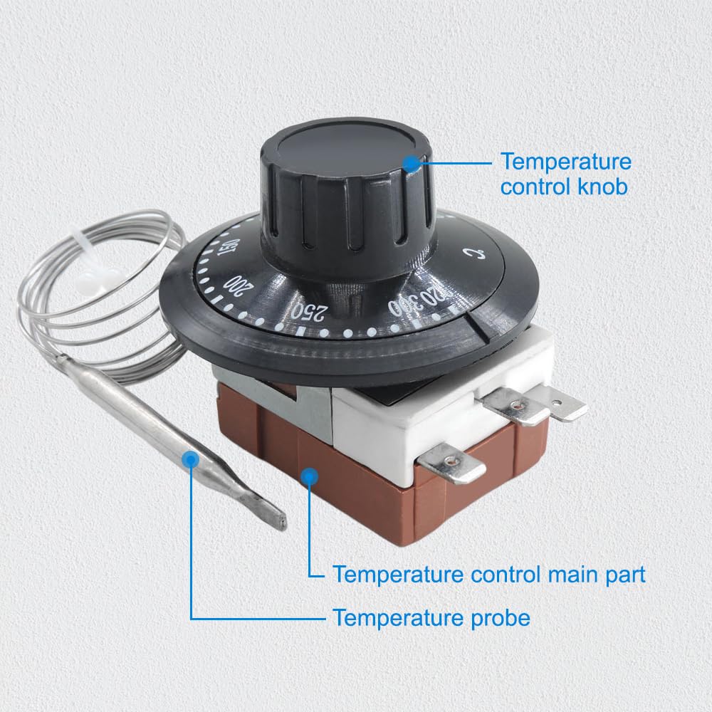 Riloer TS-120SR 12V Termostato Capillare Universale Radiatore Raffreddamento Sensore Temperatura Inox 3 Pin