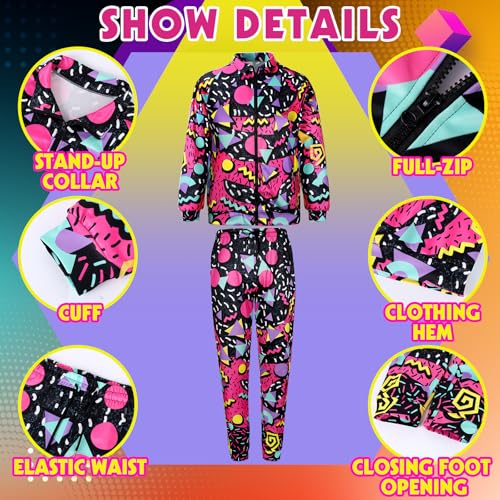 Image of Arssm Retro 80s 90s Outfit Sets for Men Vintage Jacket and Joggers Sweatpants 80s Tracksuit Streetwear