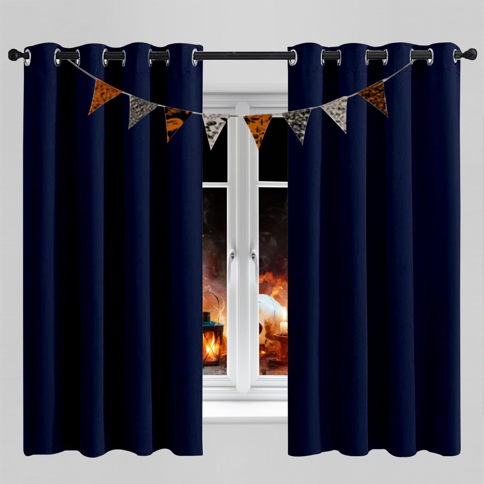Rideau occultant isolant thermique contre la lumière UV bleu foncé 200x140