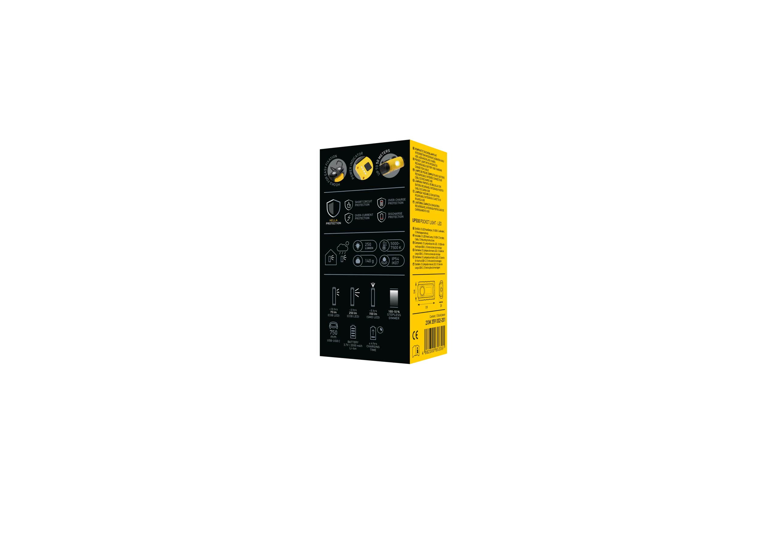 HELLA LED Lampa warsztatowa ręczna UP500-3.7V - z hakiem/z magnesem - 2XM 359 002-201