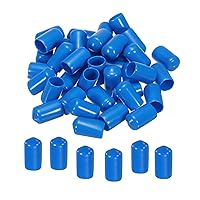 Vista 17 de MECCANIXITY 200 tapas de goma para extremos de 5/16 pulgadas, protector de rosca de vinilo redondo de PVC para tubería de perno de tornillo