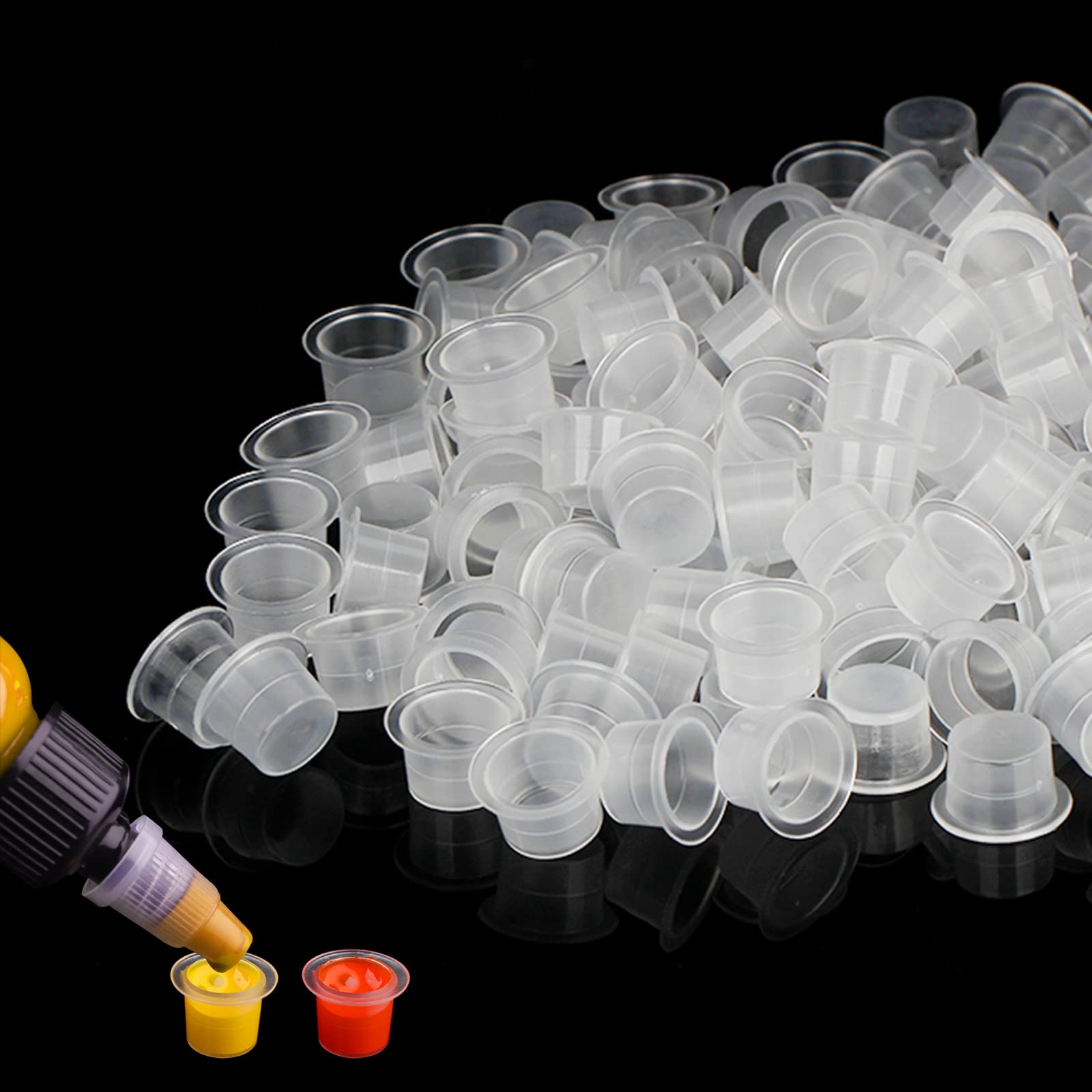 JconlyTattoo Ink Caps - 1000Pcs Disposable Plastic Pigment Tattoo Ink Caps Cups for Tattoo Ink, Tattoo Supplies(Medium #13)…