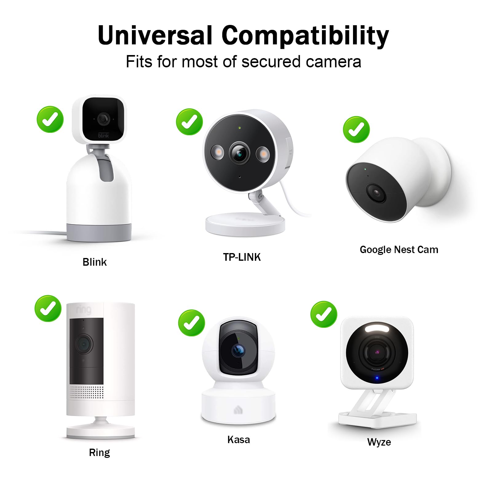 Magnetyczny uchwyt na kamerę kompatybilny z kamerami Blink Mini i Blink Pan-Tilt, TP-Link, Wyze Cam i Enfy, silny magnetyczny, bez wiercenia uchwyt kamery bezpieczeństwa do powierzchni