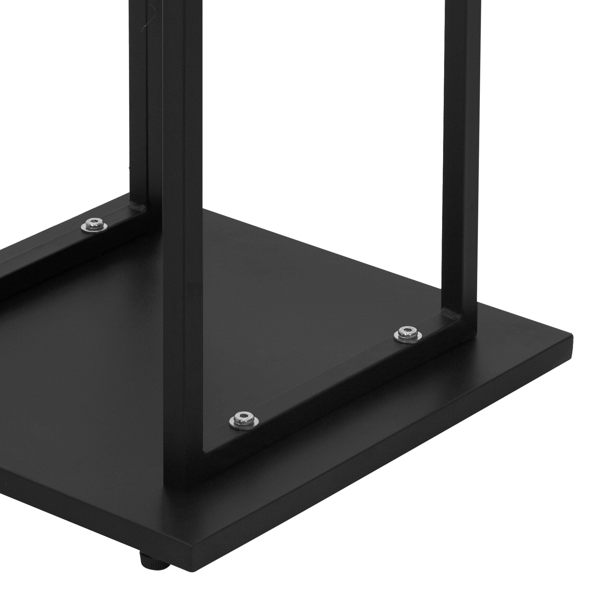 ML-Design Estanteria Metálica para Leña 33 x 33 x 115 cm Soporte Organizador de Madera para Interior o Exterior, Leñero Negro Moderno Junto a Chimenea/Fogata Estructura de Acero para Apilar Troncos