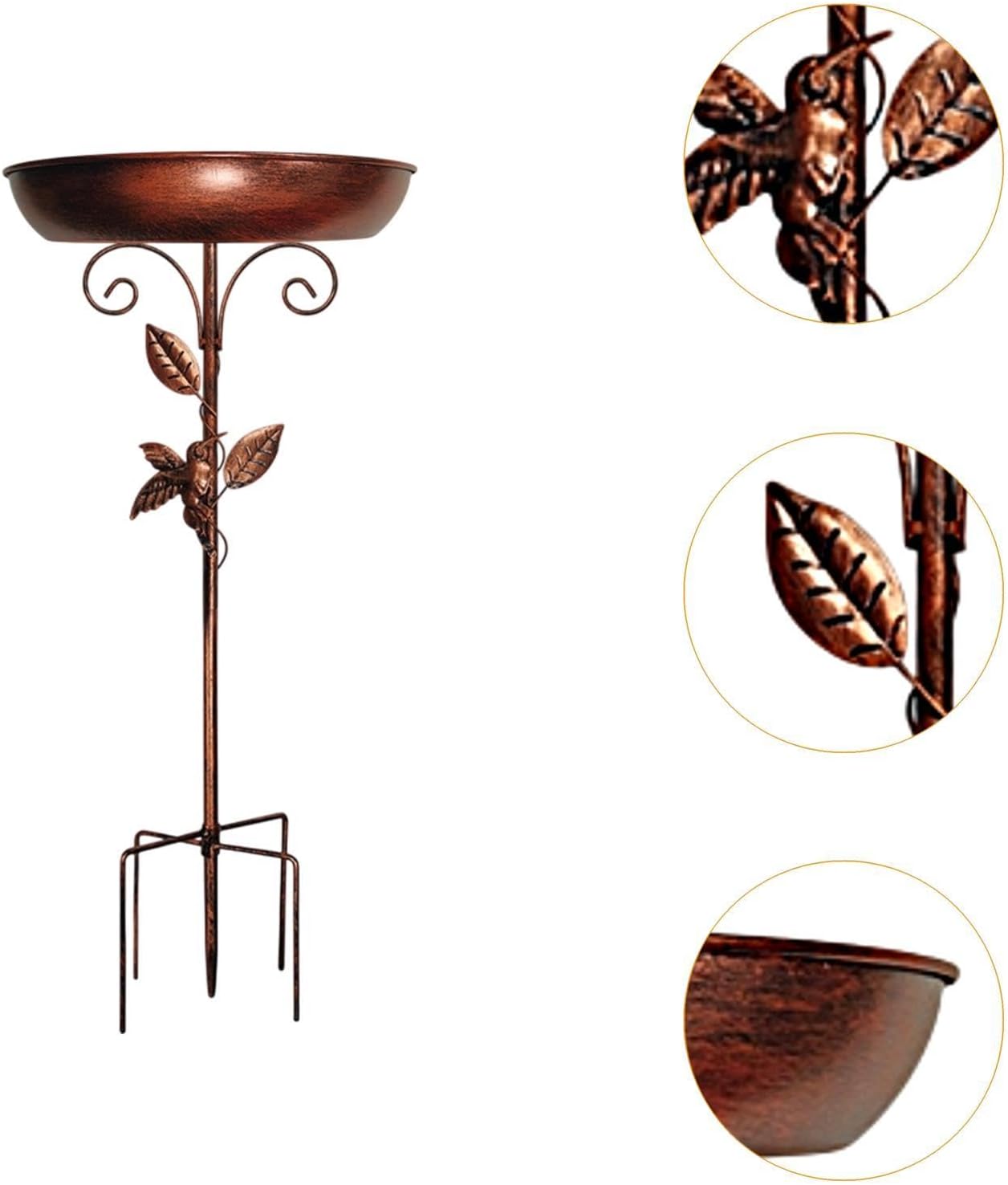 Iron Bird Bath Bowl Multifunctional Garden Tool for Backyard Lawn Outdoor