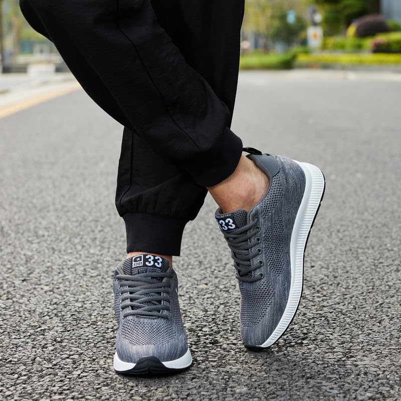 Image of Men's Invisible Height Increasing Elevator Shoes Lightweight Sport Shoes Height-Boosting Non-Slip Sneakers 2.4'' Taller