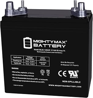Mighty Max Battery ML55-12MAR - 12 Volt 55 AH, Marine Post Terminal, Rechargeable SLA AGM Battery