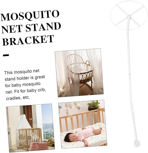 Miniatura 6 de Totority 2 juegos de soporte de red para cuna, bastidores de red para niños, toldo para cuna, soporte para toldo, acero blanco, accesorios de malla