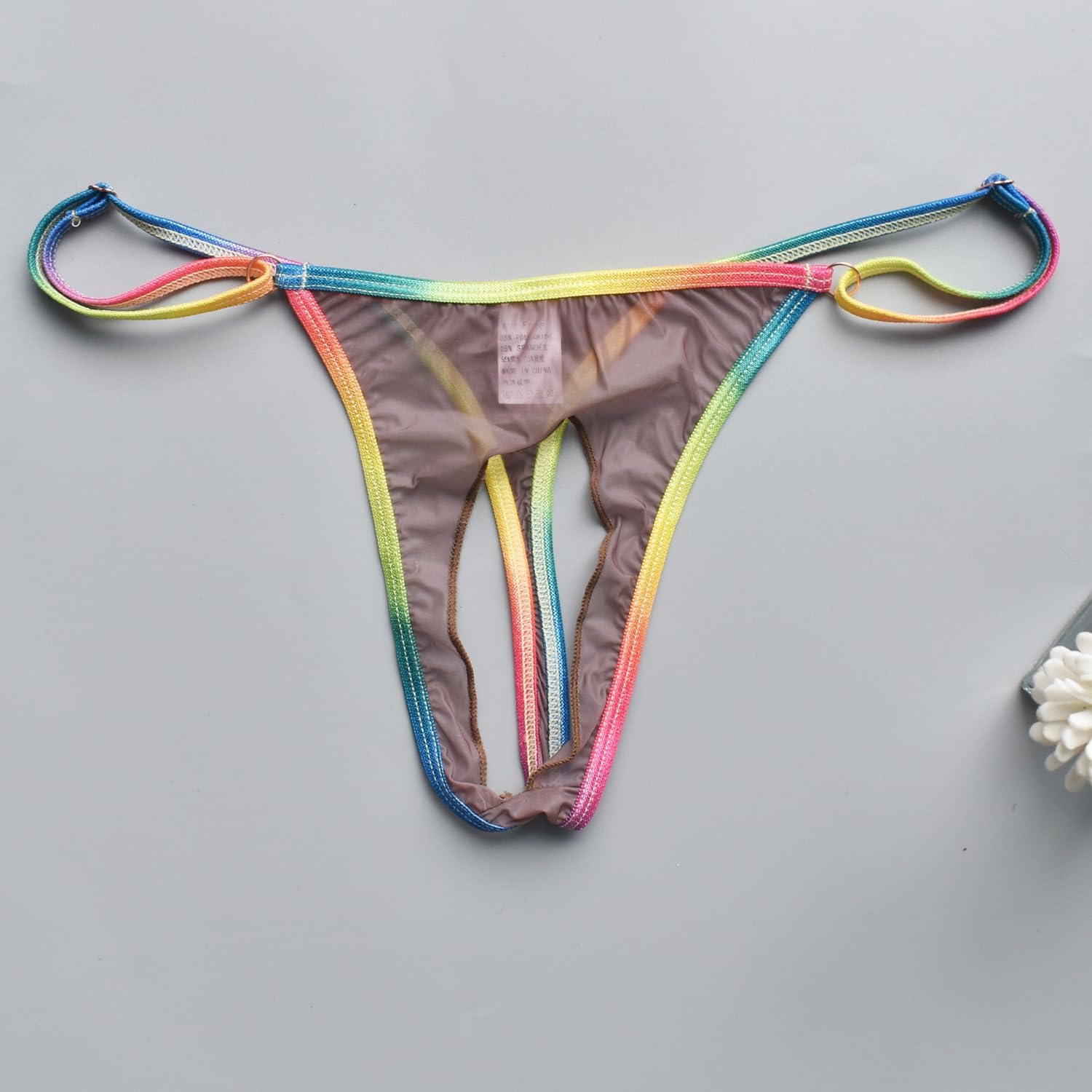 Men's See Through Mesh Thong Underwear Sexy Hollow Out G-String Panties Bulge Pouch T-Back Thongs - Image 4