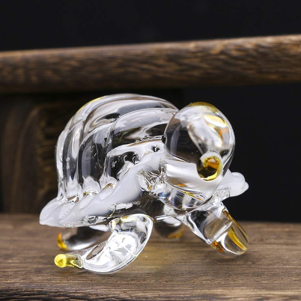 ガラスシータートルクリスタル アートの装飾ガラスかわいい動物文鎮コレクタブルオーナメント、クリア