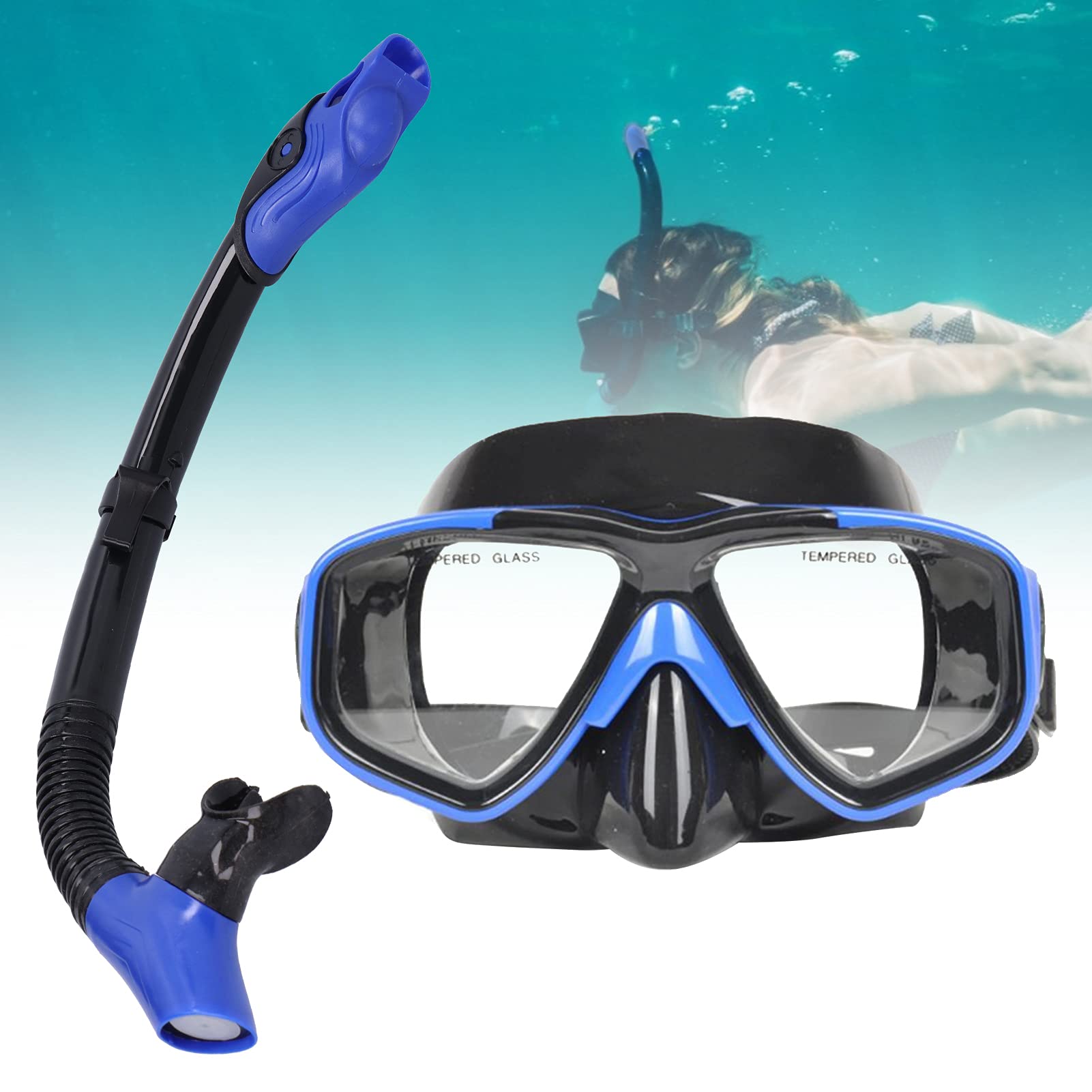 Juego de Gafas de Snorkel con Snorkel Antivaho y Completamente Seco para Niños Adultos, Material de Silicona Suave, 1 Unidad, Aptas para Deportes Acuáticos