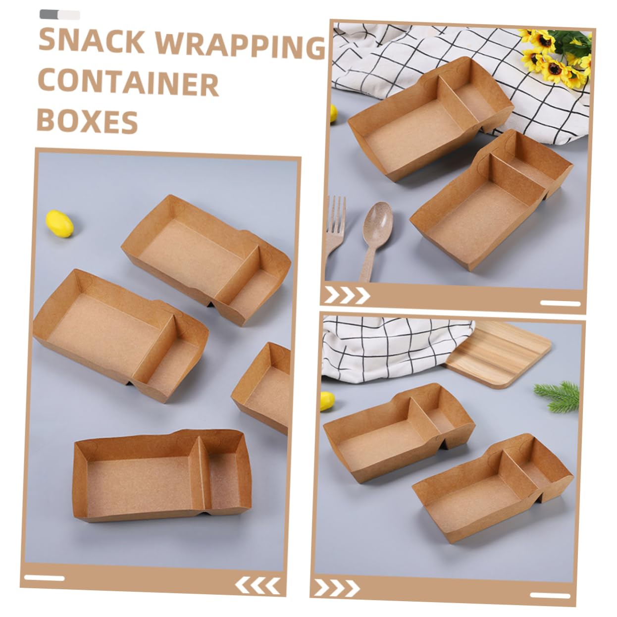 100pezzi Scatole Per Snack Carta Kraft Contenitori Per Feste e Celebrazioni Per Patatine Fritte Dolci e Snack Capacità Di Facili Da Montare e Utilizzare