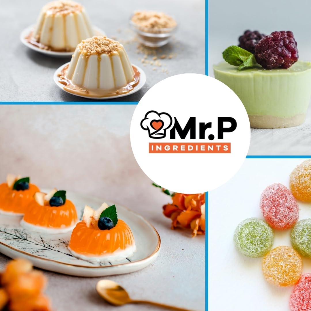 Mr.P Ingredients Agar Agar in Polvere 1kg Barattolo, Addensante Alimentare Naturale e Vegetale per Gelatine, Dessert e Cucina Molecolare e Mixology, Gluten Free, No OGM, Halal, Kosher