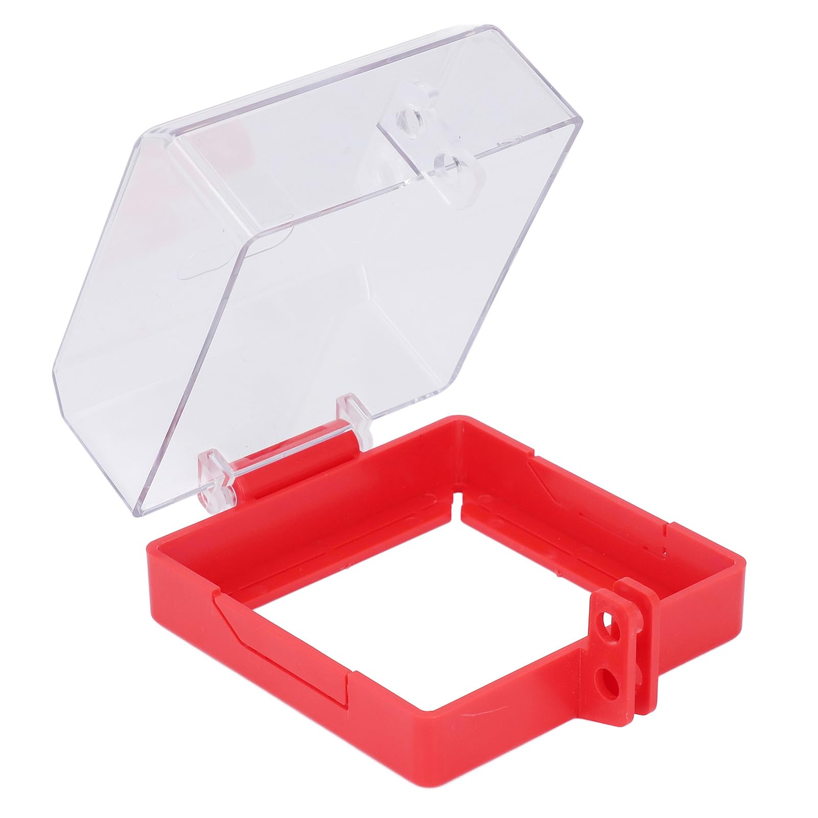 Emergency Stop Button Cover Lockout Protector - Transparent Case with Mounting Parts - 105x105x63mm for Industrial Safety and Securing Switches