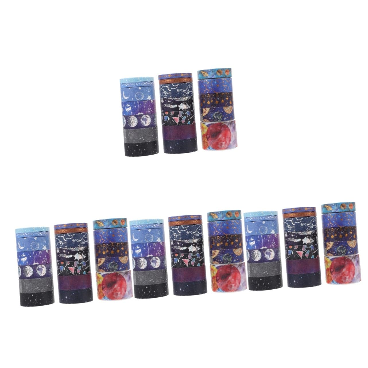 VILLCASE 4 Set Nastro Di Carta Galaxy Washi Tape Washi-tape Nastro Adesivo Creativo Pennarello A Vernice Distributore Di Nastro Nastri Decorativi Per Album Nastro Di Cancelleria 19 * 4