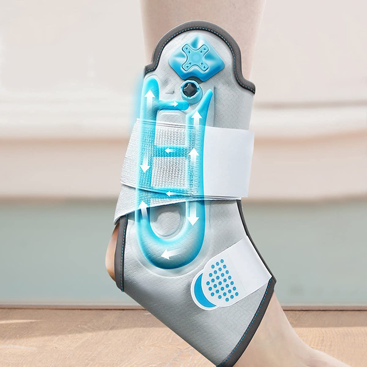 Ortesis para caída de pie El soporte de tobillo inflable es ajustable y tiene una excelente envoltura y fijación para aliviar el dolor causado por esguinces de tobillo, fascitis plantar, tendinitis