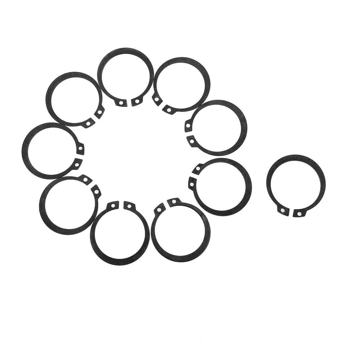 Sourcingmap 10 Pcs Axle Shaft Metal Inner Dia 33mm External Circlip Snap Ring, Black