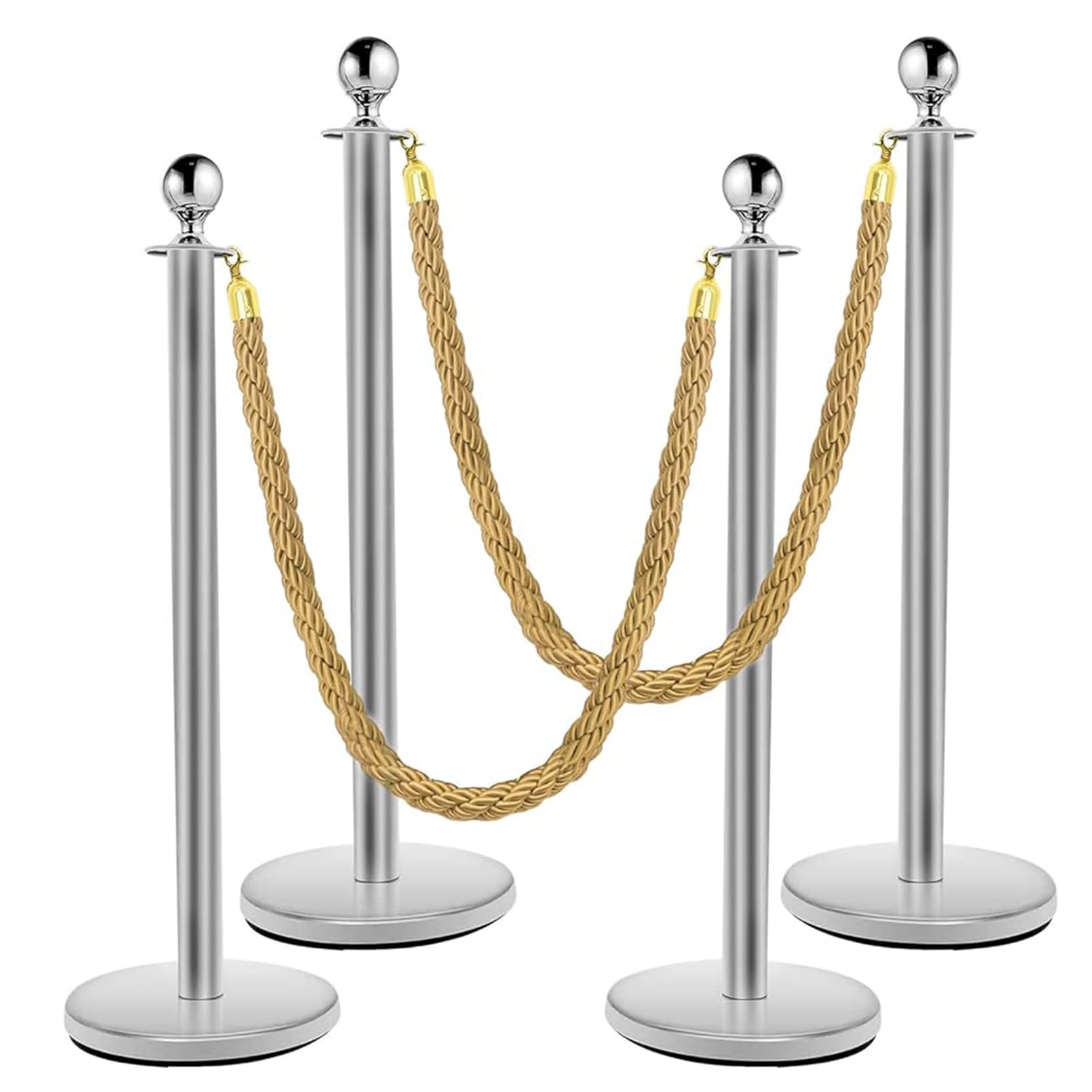 VIP Queue Ber Rope 2-pak 2,7 m Crowd Control Rope with d ap Hoo Ideal for Hotel, Engaments, bankiety i imprezy