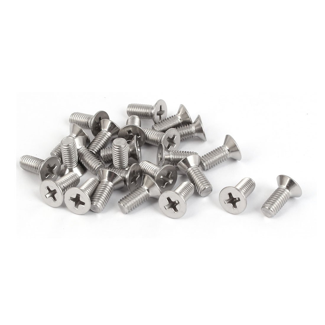 Uxcell Silver Sourcingmap M5x12mm 316 Stainless Steel Countersunk Phillips Machine Screws Bolts 25 Pcs