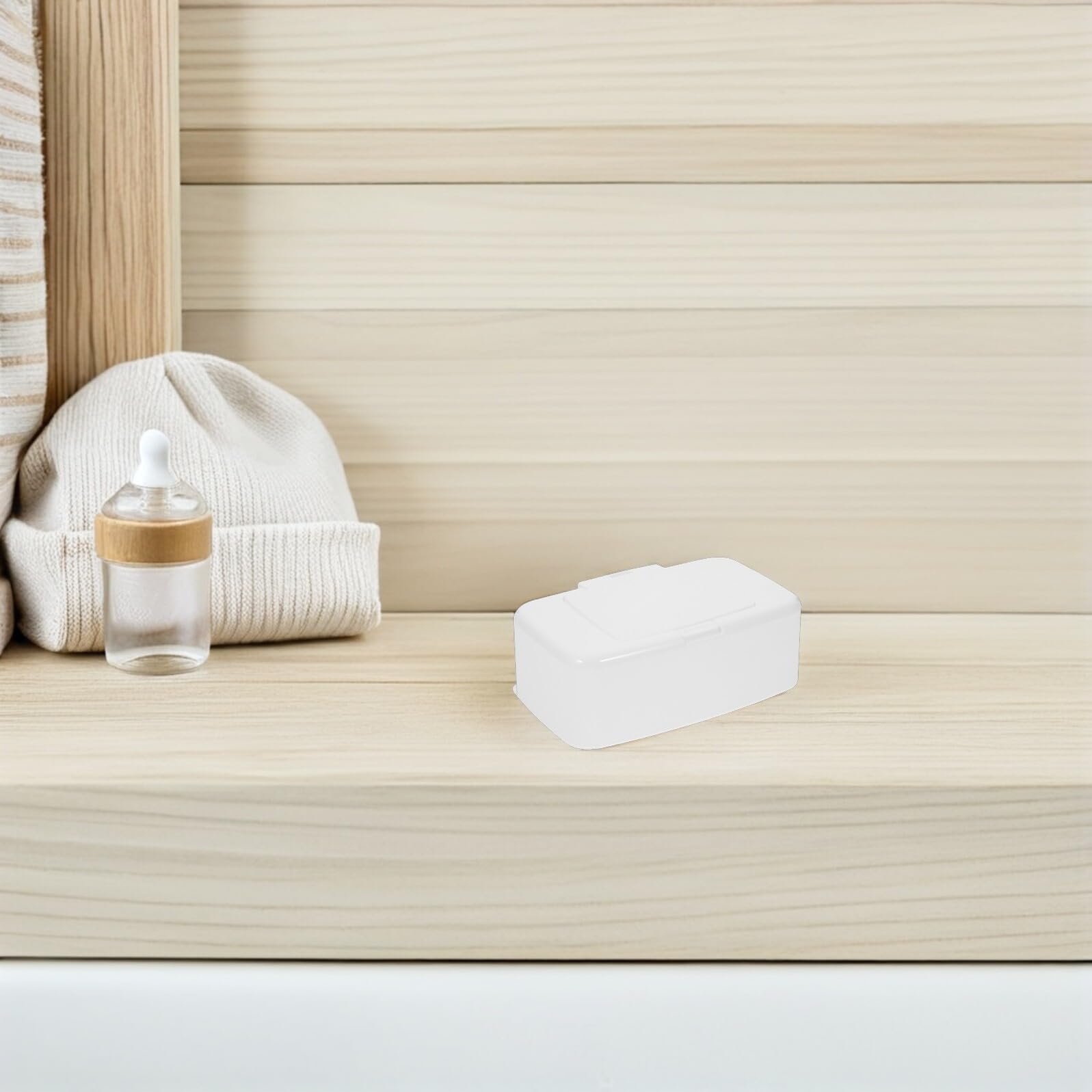 Scatola Contenitore con Coperchio Ermetico 4 Pezzi per Salviettine Umidificate Riutilizzabile in Pp e Salvaspazio per Casa e Ufficio