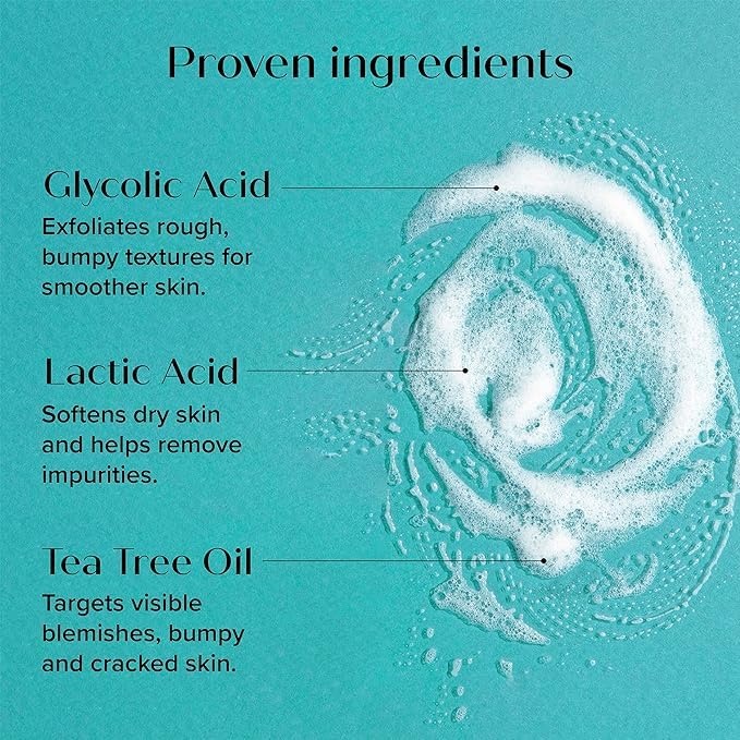 MED AHA Glycolic & Lactic Acid Exfoliating Body Wash, KP Bump Eraser, Acne & Keratosis Pilaris Treatment, Peppermint Scent - Image 3