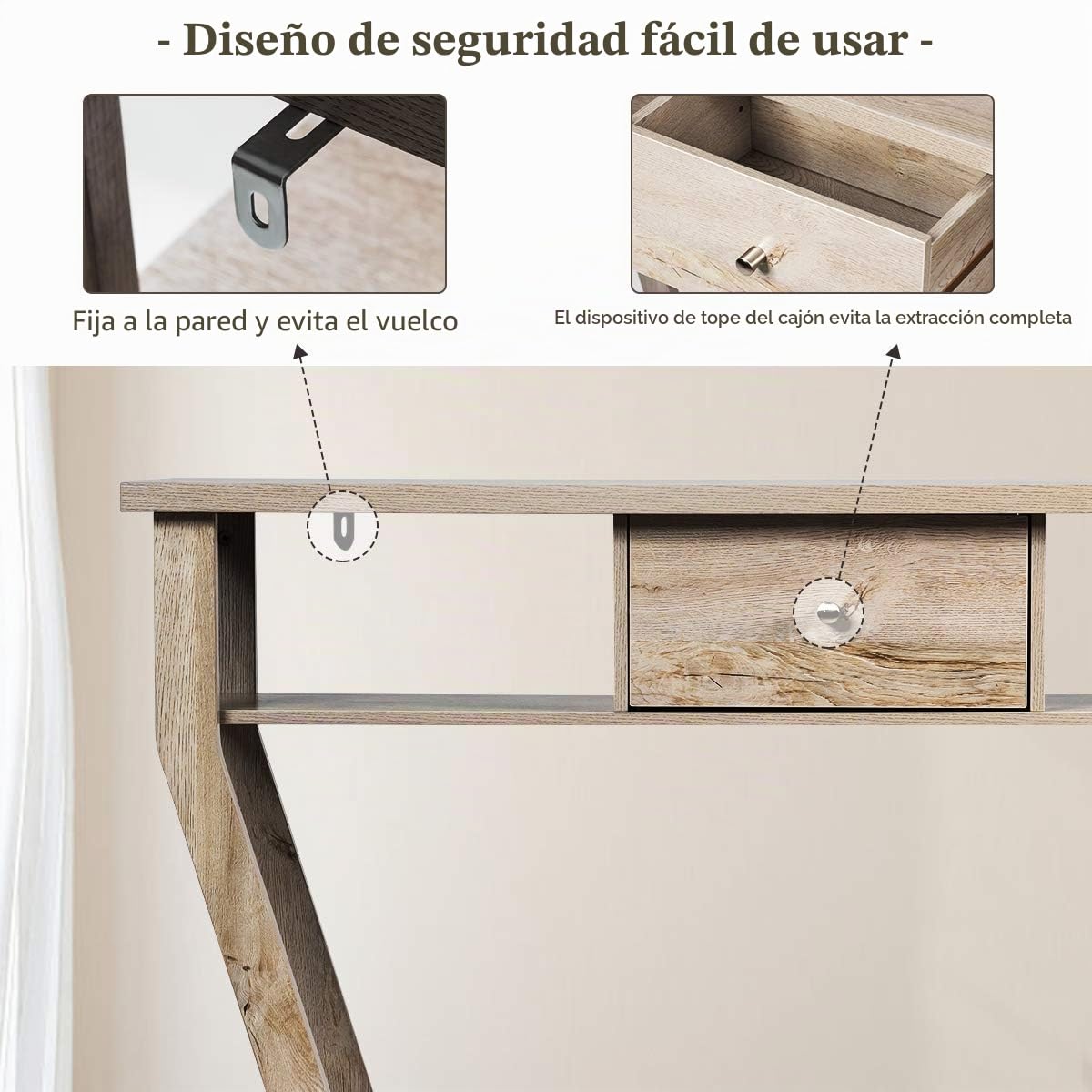 GIANTEX Mesa Consola Estrecha de Madera con Cajón, 120 x 30 x 81 cm, Mesa Auxiliar con Estante Inferior y 2 Estantes Abiertos Laterales, Mueble Recibidor para Entrada, Salón (Gris)