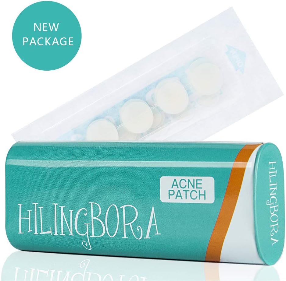 HILINGBORA Acne Pimple Healing Patch - 32 Two Sizes Patches Absorbing Cover, Invisible, Blemish Spot, Hydrocolloid, Skin Treatment, Facial Stickers, Blends in with skin (1 tin x 32 Patches)