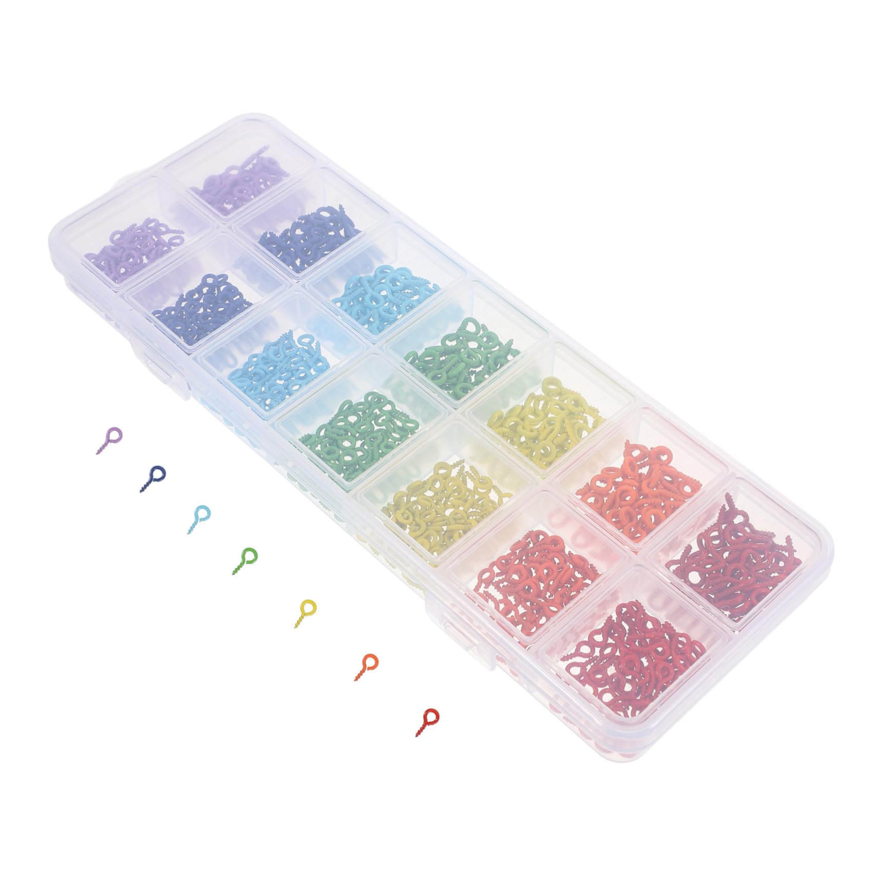 STOBAZA Metal Eye Screw Hooks 100pcs Mini Screw Eye Assorted Colors Jewelry Making Findings
