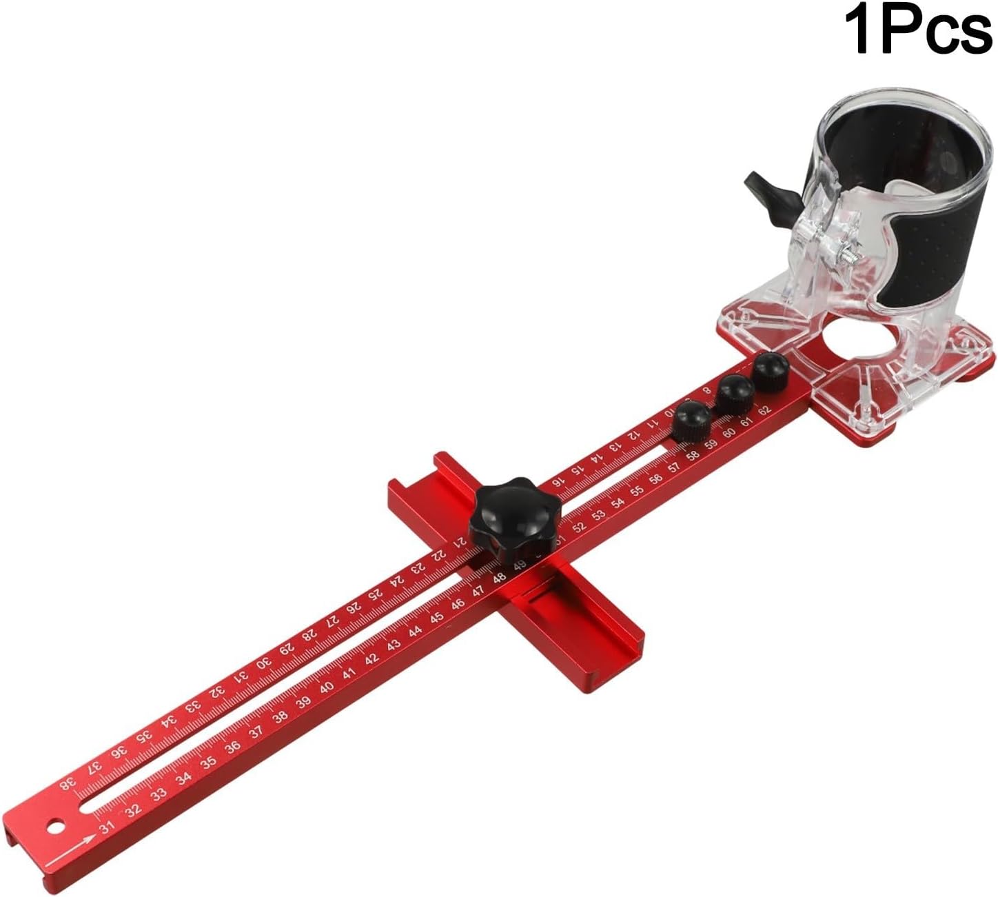 Router Milling Groove Bracket for Woodworking Cabinet Hardware Aluminum Circle Cutting Jig with Detachable Base (B)