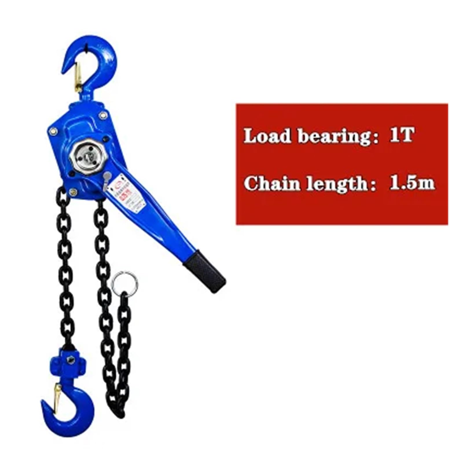 Hand Winch, Hand Hoist 0.75 1 Ton Small Portable Manual Hanging Hoist Hand Tensioner Tightener,for Trailer, Boat or ATV Towing(1t1.5m)
