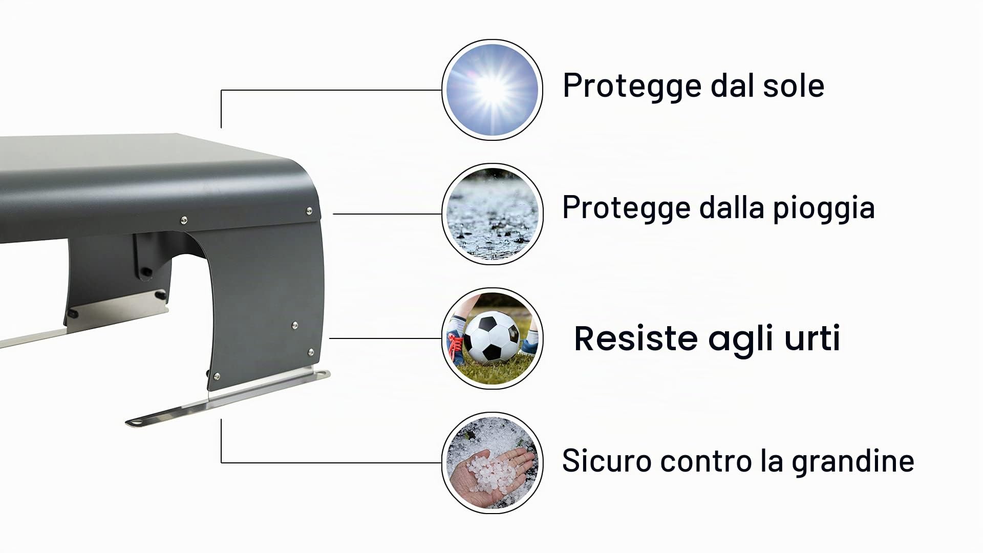 Garage Tagliaerba Vader Micro compatibile con Ambrogio Robot, Tettoia Stazione di Ricarica, Protezione in Lega di Alluminio, Tetto Apribile